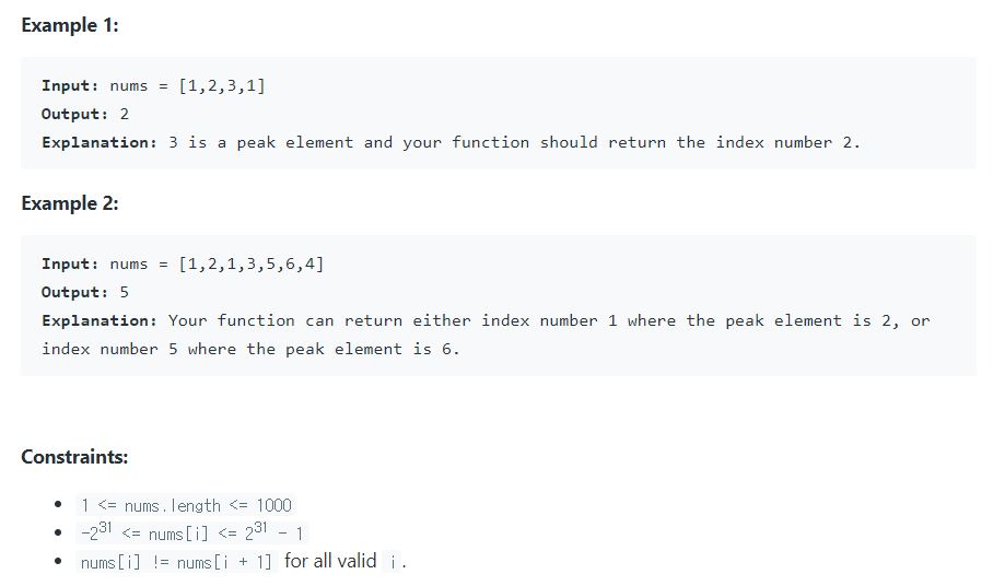 162 Find Peak Element Python