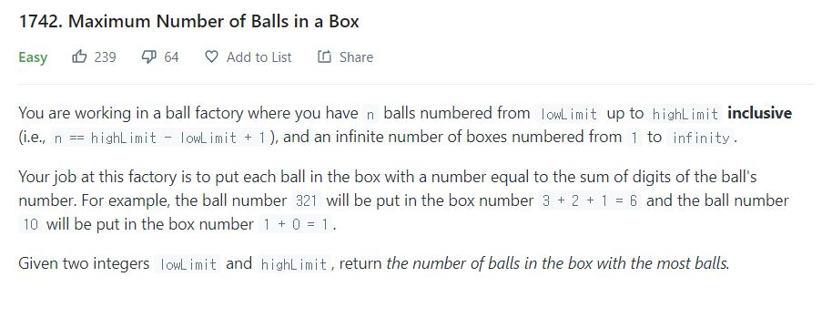 leetcode-1742-maximum-number-of-balls-in-a-box-python